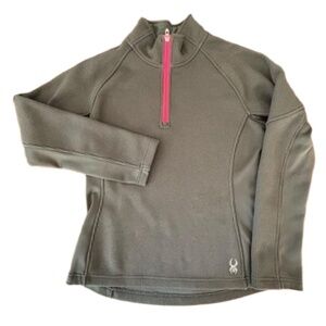 Spyder core sweater ladies olive green 1/4 zip pullover size L